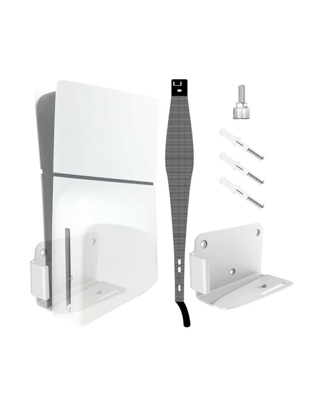 Universal White Wall Mount Bracket Kit for Console or Router